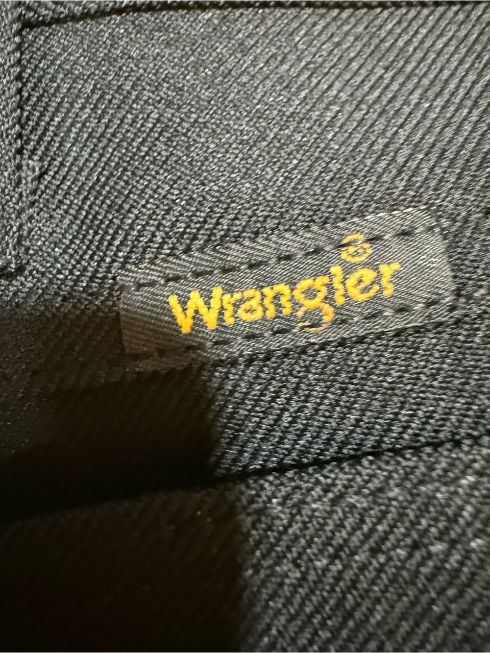 Wrangler Black Men's Chinos with Yellow Logo Accent